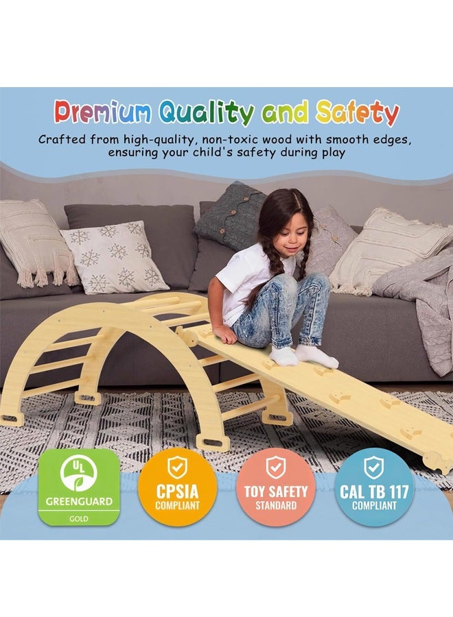 Beauenty Baby Climbing Toys Indoor Playground，7-in-1 Wooden Montessori Jungle Gym Playset，Wooden Climbing Set for 3+ Years Old Baby Suitable for Park Indoor Outoor Home - Image 5