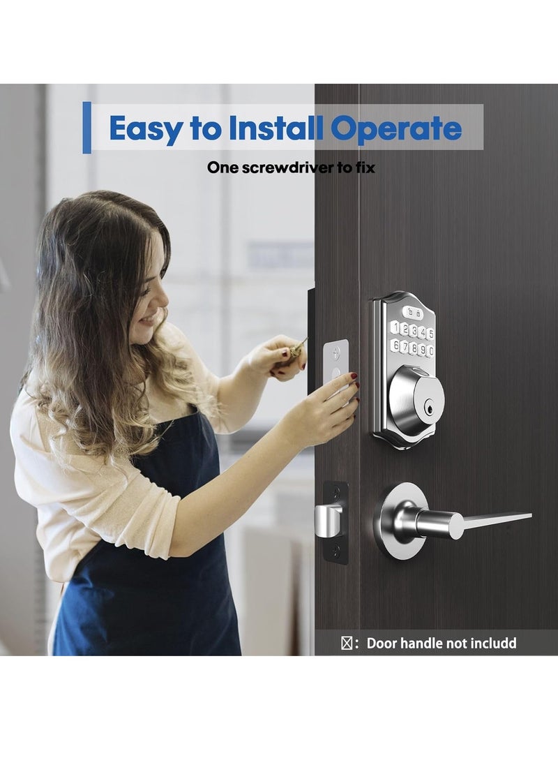 Excefore - Keyless Entry Door Lock-Deadbolt Smart Door Locks for Front Door-Fingerprint Combination Door Lock -Front Door Lock -Electronic Keypad Code,Auto Lock (Satin Nickel) - Image 1