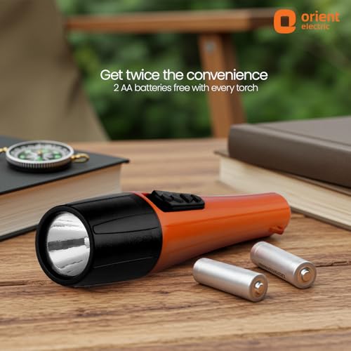 Orient Electric Bolt LED Torch Light | Orange & Black, Pack of 3 - Image 4