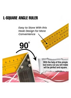 DEFAONS DEFAONS 30cm L-Angle Ruler 4018 – Steel Measuring Square with Aluminum Handle  - Image 3