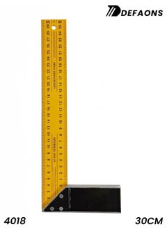 DEFAONS DEFAONS 30cm L-Angle Ruler 4018 – Steel Measuring Square with Aluminum Handle  - Image 1