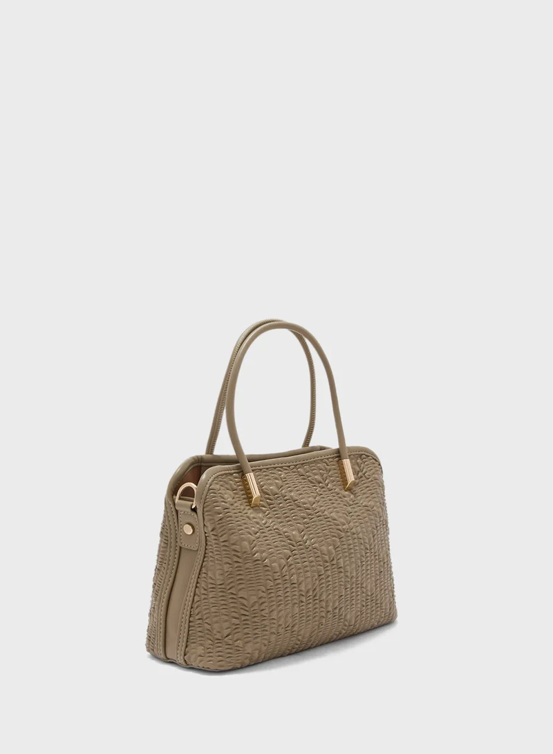 ايلا 2 In 1Quited Textured Satchel Bag With Coin Pouch
