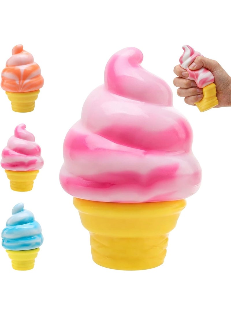 Needoh Nice Cream Cone - Sensory Squeeze Toy - Pink - Image 1
