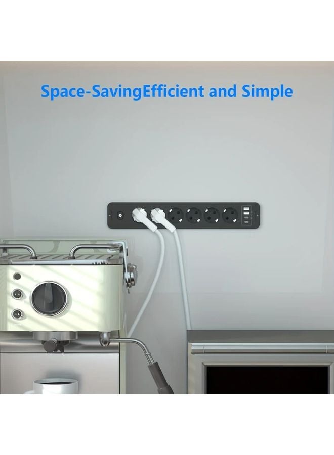 White 6 Outlet Power Strip With 2 USB A And 2 USB C Ports 2 Meter Extension Cord - Image 5