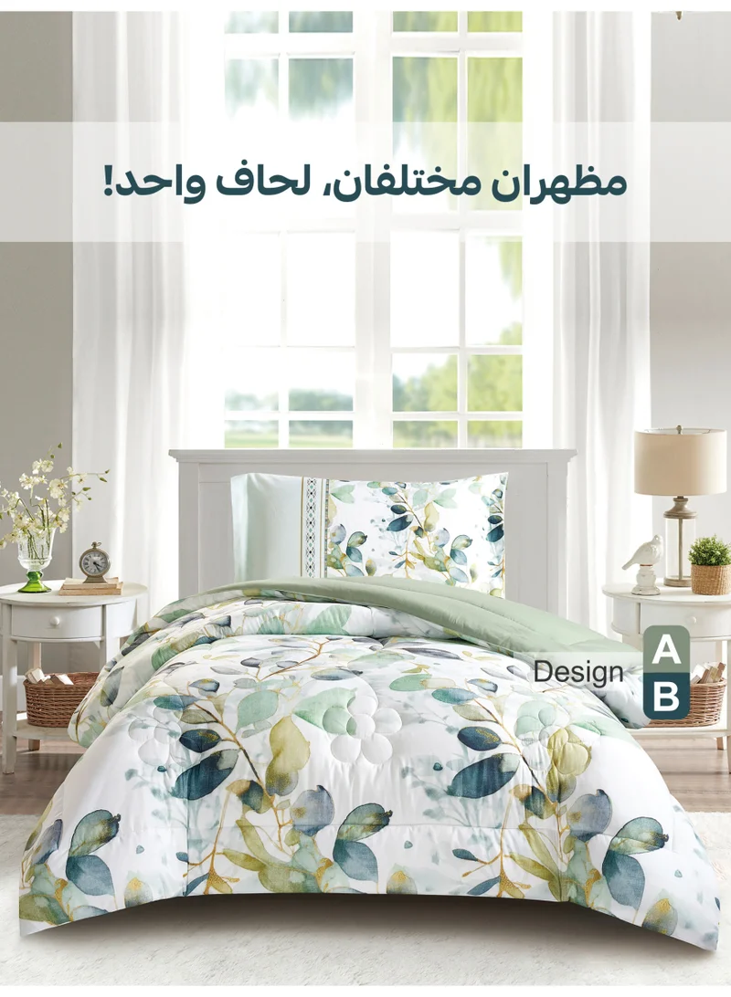 دوناتيلا طقم مفرش سرير 2 قطعة مقاس مفرد ونص يناسب سرير 120×200 , تصميم مشجر انيق , مايكروفايبر فائق النعومة , يناسب جميع الفصول