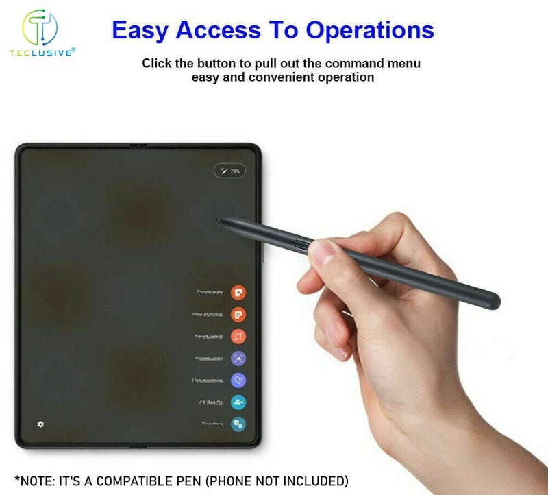 T Teclusive Smart Stylus Pen Compatible for Galaxy Z Fold 5 / Fold 4 | Auto Pop up Stylus Tip | Direct Use Pen for Main Screen - Black - Image 4