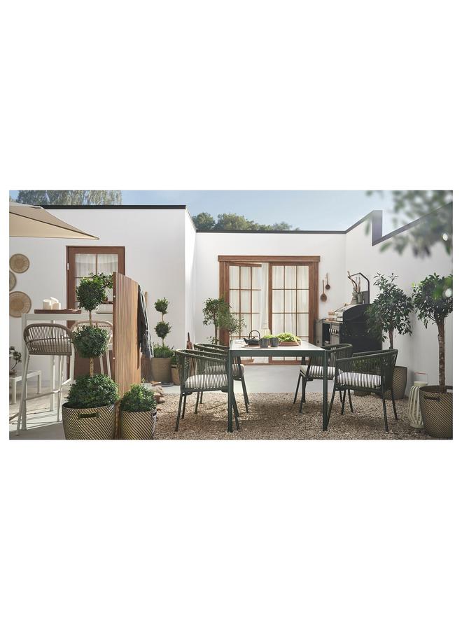 Zaboon Chair with armrests, outdoor, dark green - Image 5