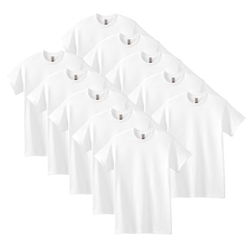 Gildan Heavy Cotton T-Shirt G5000, White (10-Pack), Small - Image 1