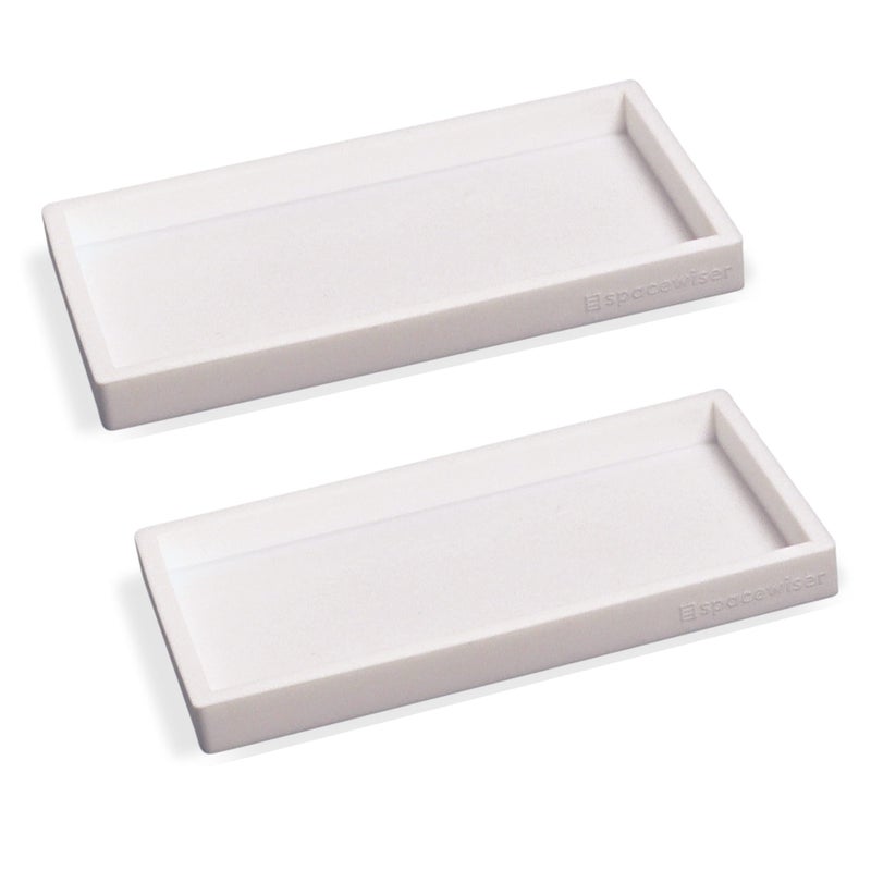 Spacewiser Countertop and Vanity Tray 2 PC Small 77 Silicone Bathroom Trays Kitchen Soap Tray Dish Sponge Soap Holder Kitchen Sink Organizer Caddy Bathroom Counter Trays for Lotion Dispenser