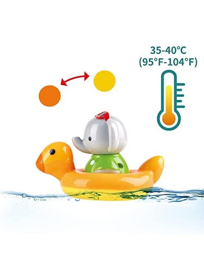 Hape Spin Splash ‘N’ Swim Elephant Wind Up Color Changing Spinning Bath Time Toy That Floats For Children 18 Months Plus  - Image 3