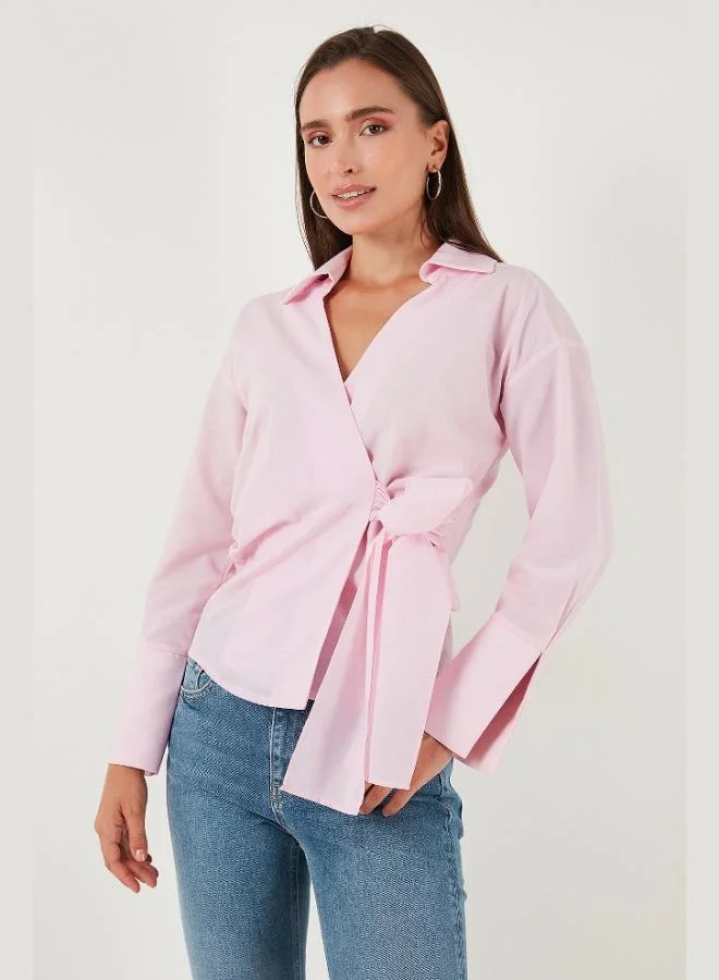 Lela  Lela Cotton Regular Fit Long Sleeve Tie Detail Shirt Women's SHIRT 65200538 for Women | Best Price UAE