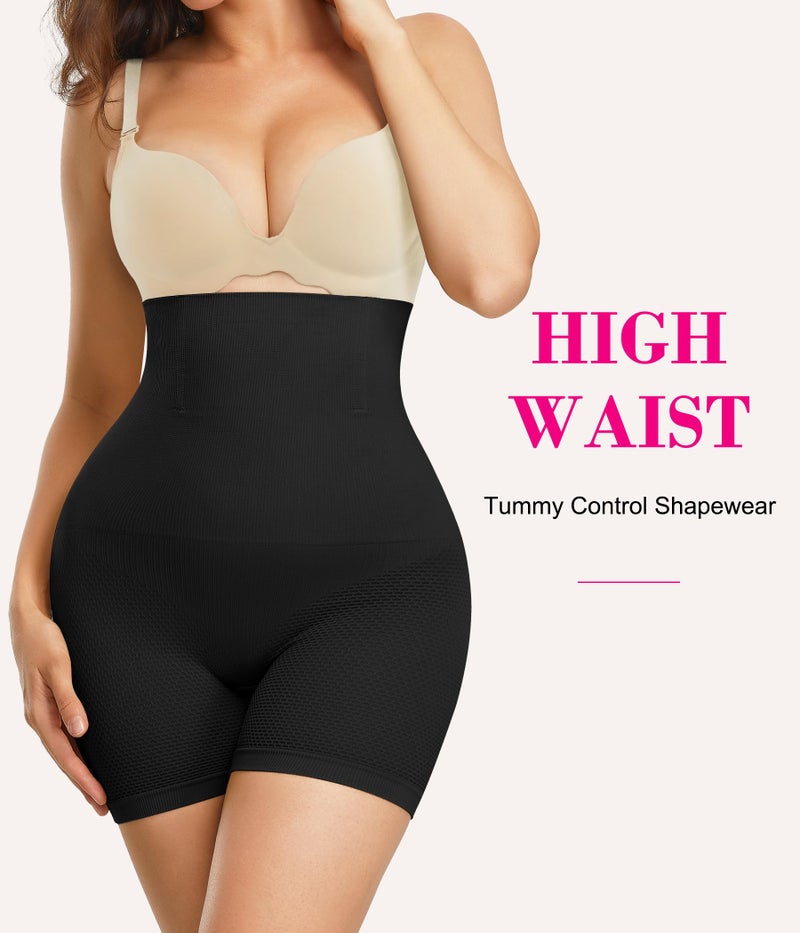 Nebility Women Waist Trainer Shapewear Tummy Control Body Shaper Shorts Hi-Waist Butt Lifter Thigh Slimmer (XL/2XL, Black) - Image 3