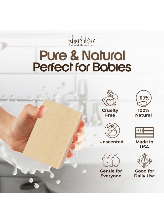 هيربلوڤ صابون الشوفان - صابون الشوفان الطبيعي وحليب الماعز والعسل - غسول للوجه والجسم لعلاج الأكزيما والصدفية وتخفيف جفاف البشرة وحكة البشرة الحساسة - صابون بدون رائحة رائع للأطفال والرضع - مصنوع يدويًا في الولايات المتحدة الأمريكية - Image 4