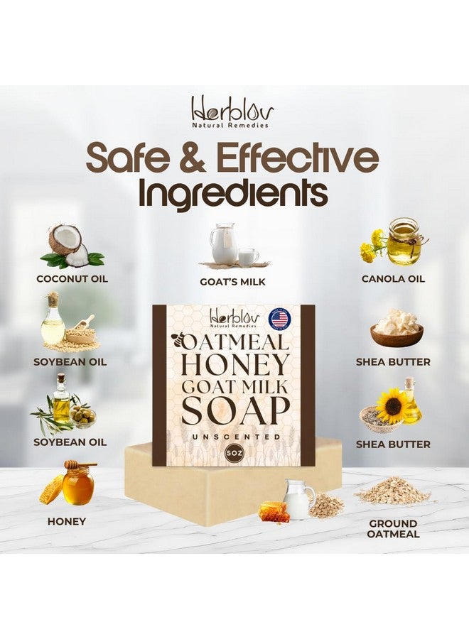 هيربلوڤ صابون الشوفان - صابون الشوفان الطبيعي وحليب الماعز والعسل - غسول للوجه والجسم لعلاج الأكزيما والصدفية وتخفيف جفاف البشرة وحكة البشرة الحساسة - صابون بدون رائحة رائع للأطفال والرضع - مصنوع يدويًا في الولايات المتحدة الأمريكية - Image 5