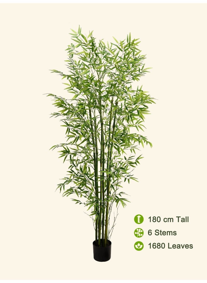 High-Quality Artificial Bamboo Tree (180cm) with Decorative Cement Planter – Balanced Space and Natural Presence - Image 3