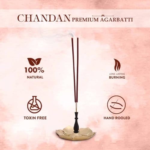 Hem Chandan Premium Masala Agarbatti | Relax in The Soothing Essence of Sandalwood | Perfect for Pooja, Meditation & Aromatherapy | Burning Time: 35-40 Minutes | 2 Boxes, 10 Sticks Each - Image 3