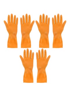 BHAVYARPAN BHAVYARPAN Reusable Household Rubber Cleaning Gloves for Kitchen Cleaning Dishwashing Gloves Working Painting Gardening Pet Care Orange Pack of 3 