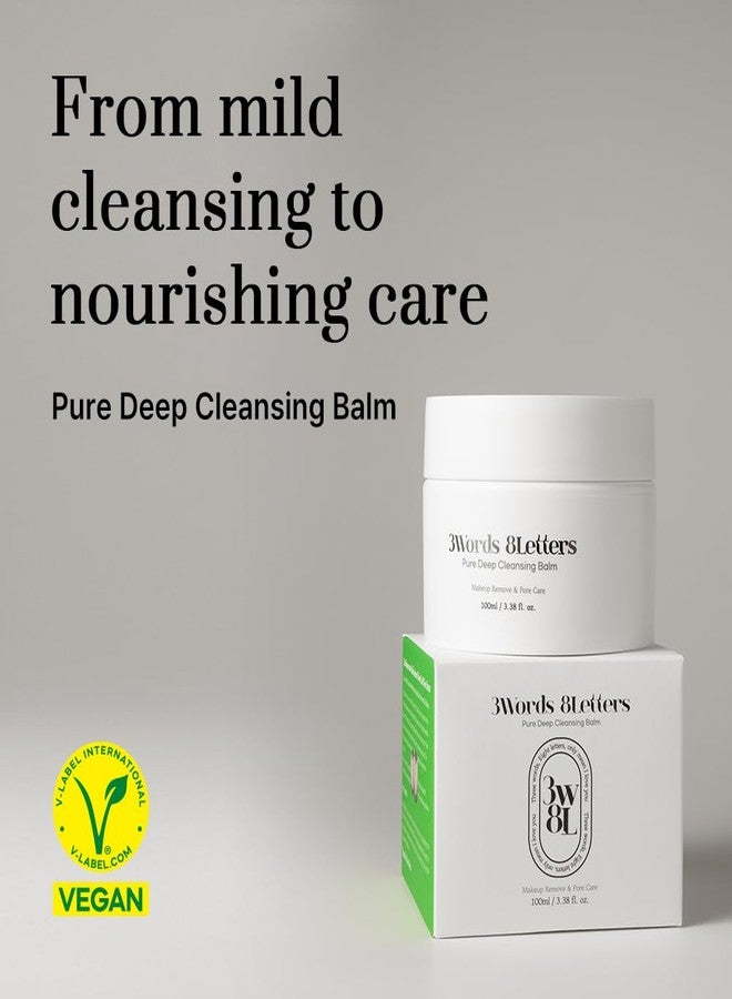 3words 8letters [3W8L] Pure Deep Cleansing Balm 3.38 oz | Makeup remover balm | Korean Skin care | Vegan Pore cleanser | Natural Deep Cleansing Balm for Sensitive & Dry skin - Image 2