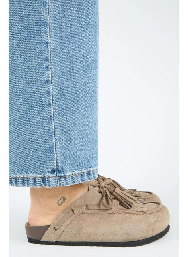 Manijero  Valleria Women's Real Leather Fringed and Laced Suede Slippers. for Women | Best Price UAE