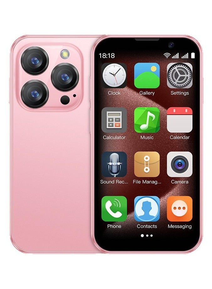 SOYES XS18 Pro Mini Smartphone, 3.0 Inch HD Screen, Android Quad-Core Dual SIM Mobile Phone, Face Recognition, 2GB RAM 16GB Storage, Compact Smart Mini Cell Phone (Pink) - Image 1