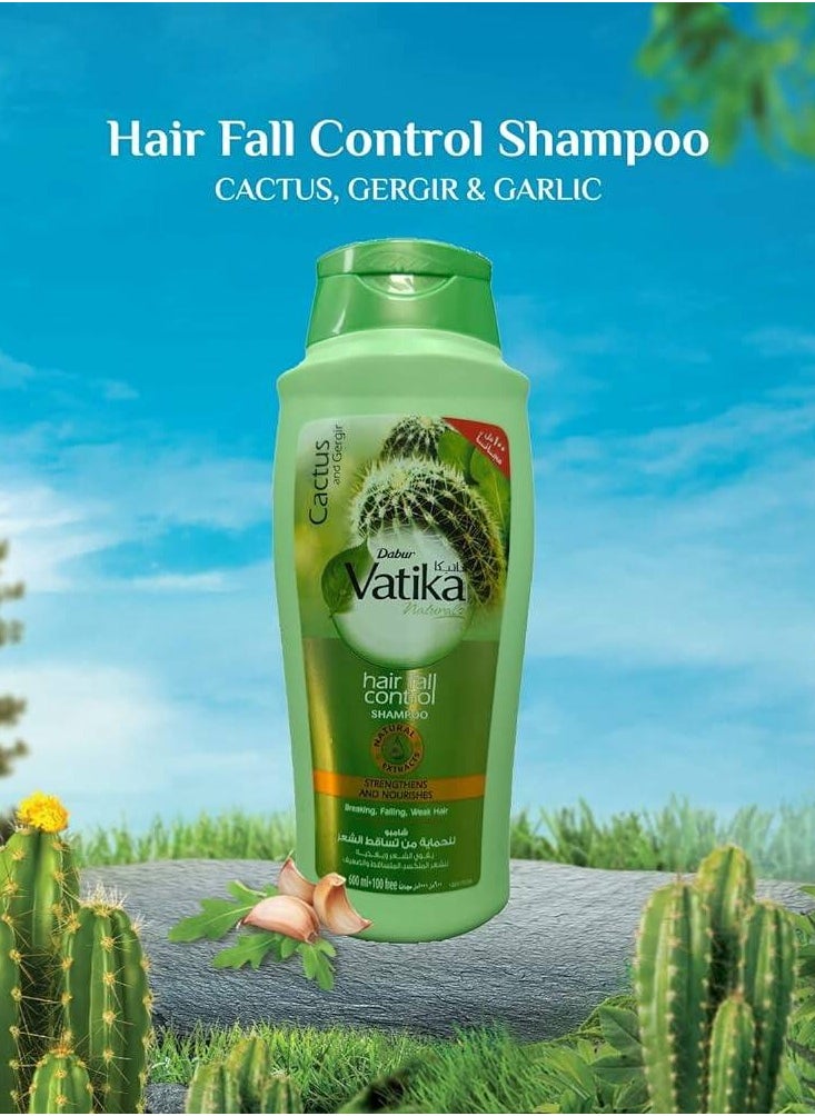 VATIKA Vatika Naturals Hair Fall Control Shampoo Cactus & Gergir 600 ML  - Image 2