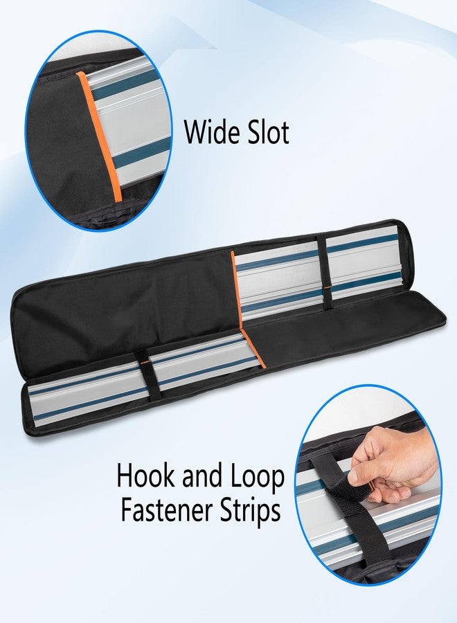 Rexmica Padded Carrying Bag for 2pcs Track Saw Guide Rail - Up to 59", Storage Bag with Large Zipper Pocket Compatible with Milwaukee/Dewalt/Makita/Festool Track Saw Guide Rail, Black (Bag Only) - Image 2