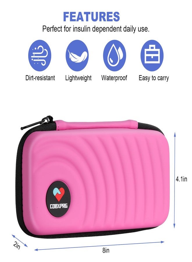 CDBXPRG Insulin Cooler Travel Case,Diabetic Cold Pack Organizer Bag with 2 Reusable Ice Packs for Insulin Pen and Other Medication Diabetic Supplies Pink - Image 2