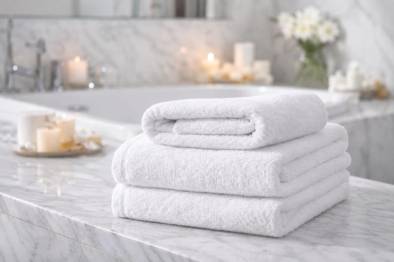 3 Pieces Premium Hand Towel Set | 600 GSM | 50x100 cm | 100% Egyptian Cotton | Luxury High-End Soft Towel | Suitable for Face, Hand, Gym, and Daily Use | White