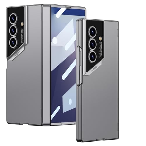 Midkart Thin Magnetic Case Compatible with Samsung Galaxy Z Fold 7 Release 2025 with Hinge Protection Front Glass Cover and Glossy Style Camera Protection, Grey - Image 1