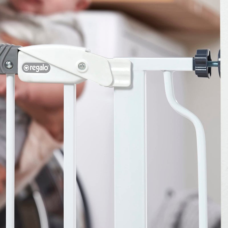 Regalo Easy Step 38.5-Inch Wide Walk Thru Baby Gate, Includes 6-Inch Extension Kit, Pressure Mount Kit, Wall Cups - Image 5