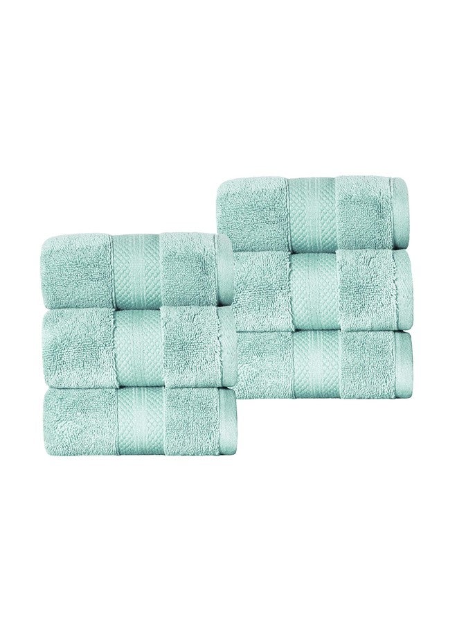 Superior Turkish Cotton 6-Piece Hand Towel Set, Small Towels for Home Bathroom Essentials, 16" x 28" Absorbent Hand Towels, Hotel, Gym, Dorm, Apartment, Airbnb, Decorative, Fast Drying, Dusty Aqua - Image 1