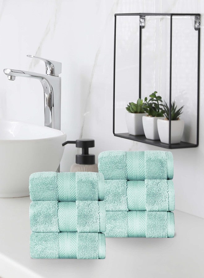 Superior Turkish Cotton 6-Piece Hand Towel Set, Small Towels for Home Bathroom Essentials, 16" x 28" Absorbent Hand Towels, Hotel, Gym, Dorm, Apartment, Airbnb, Decorative, Fast Drying, Dusty Aqua - Image 2