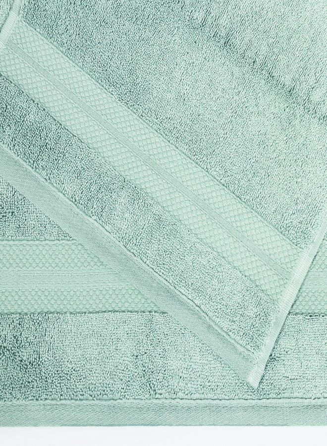 Superior Turkish Cotton 6-Piece Hand Towel Set, Small Towels for Home Bathroom Essentials, 16" x 28" Absorbent Hand Towels, Hotel, Gym, Dorm, Apartment, Airbnb, Decorative, Fast Drying, Dusty Aqua - Image 3