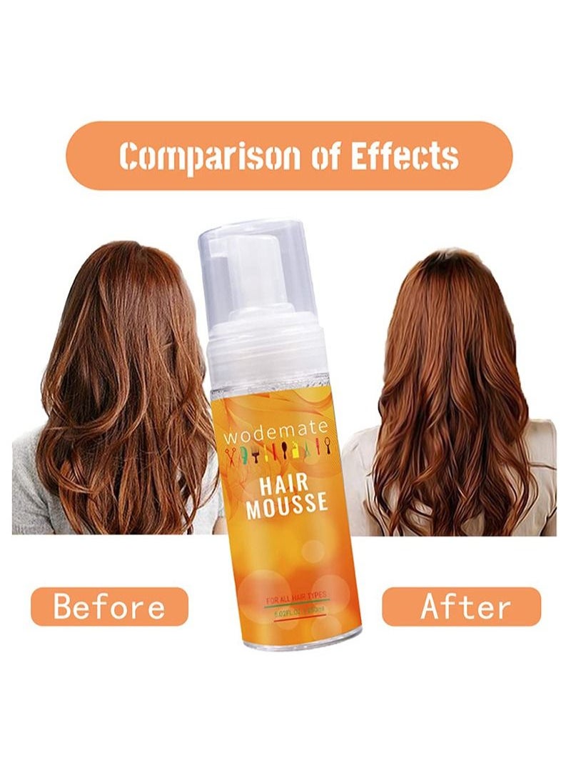 WodeMate - Mousse for Curly Hair, Wigs or Weaves, Ultra Firm Edge Control Mousse, Long-Lasting Frizz Control with a Flexible Touch, Hair Styling Mousse, Styling Foam for All Hair Types (150ML) - Image 1