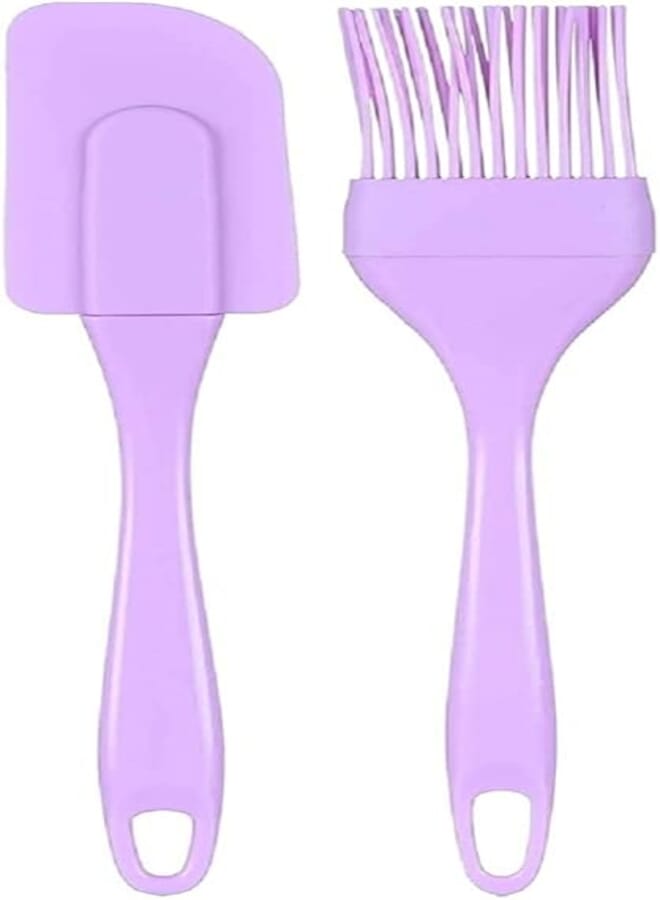Jasin spatula silicone brush and hanging, multi-color, 2 count