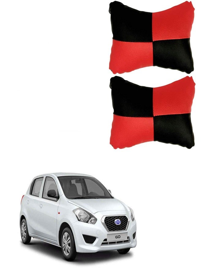 Adroitz Red Check Design Car Neck Rest Cushion with Adjustable Straps_141 - Image 1