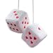 ORNALES Heart Shaped Vintage Embroidered Fuzzy Plush Dice Pair 3 Heart Shaped Hanging Dice Ornaments New Car Decorative Vintage Accessories for Car Interior Rearview MirrorWhite - Image 2