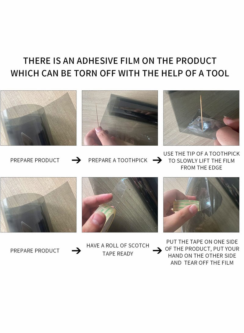 ماركة غير محددة Window Tint Film, 35% VLT Professional Uncut Car Packaging Sun Film Suitable For Sunscreen Heat Insulation, Diy, Privacy Protection (2 Roll, 1m×50cm)  - Image 5
