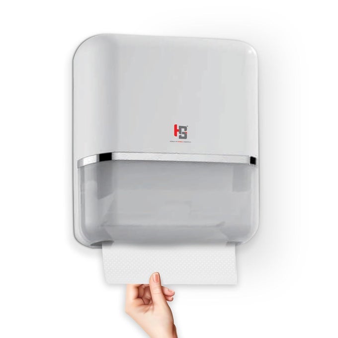 HS MANUAL AUTO CUT TOILET PAPER DISPENSER DURABLE ABS EASY REFILLS IDEAL FOR HRT PAPER WALLMOUNTED COMMERCIAL GRADE