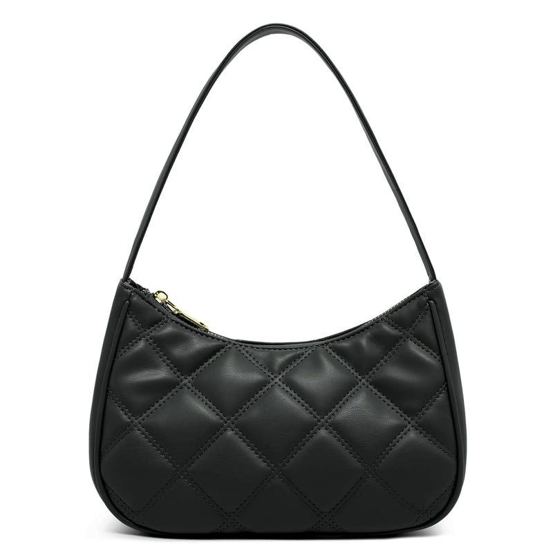 CYHTWSDJ Shoulder Bags for Women, Cute Hobo Tote Handbag Mini Clutch Purse with Zipper Closure (Black Lg) - Image 1