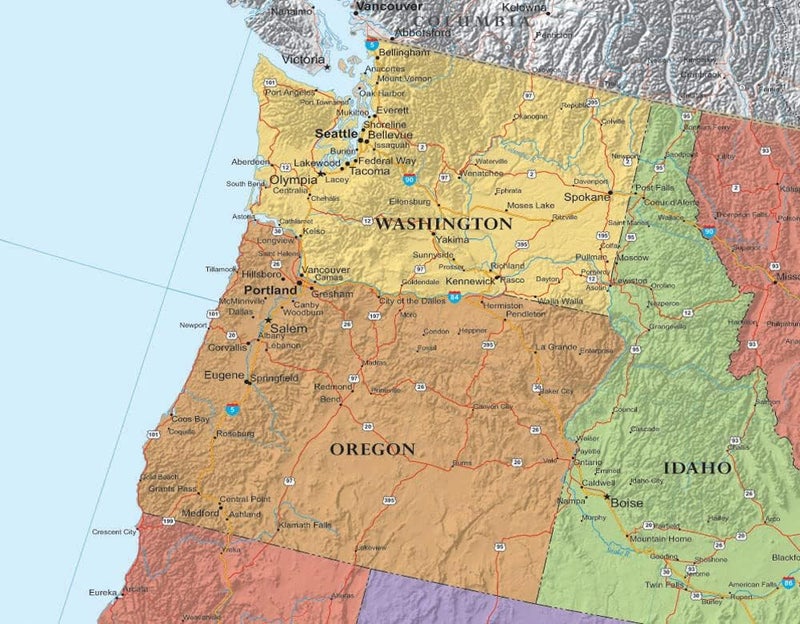 Swiftmaps 32x50 United States Classic Premier Blue Oceans 3D Wall Map Poster (Laminated) - Image 4