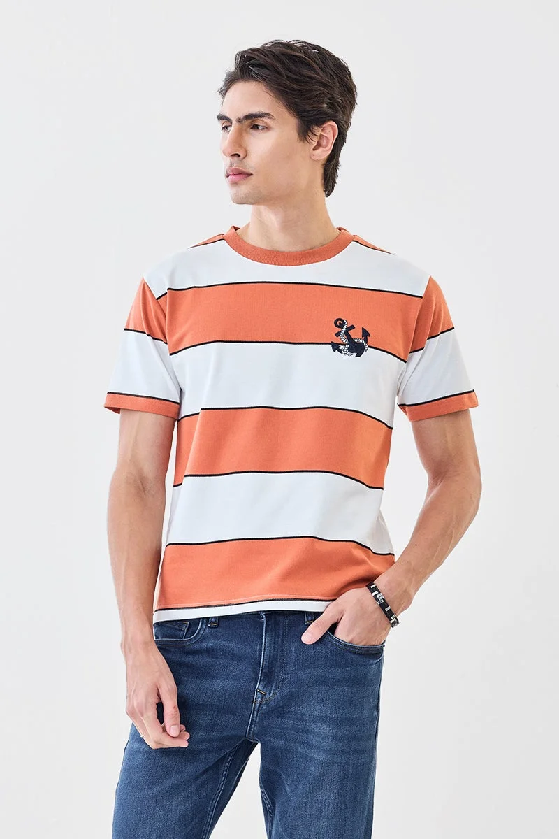 SNITCH Stripes Regular Fit T-Shirt