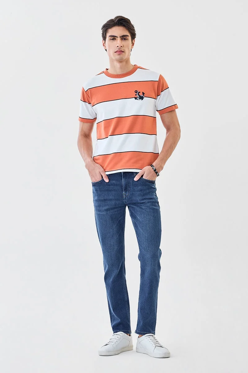 SNITCH Stripes Regular Fit T-Shirt