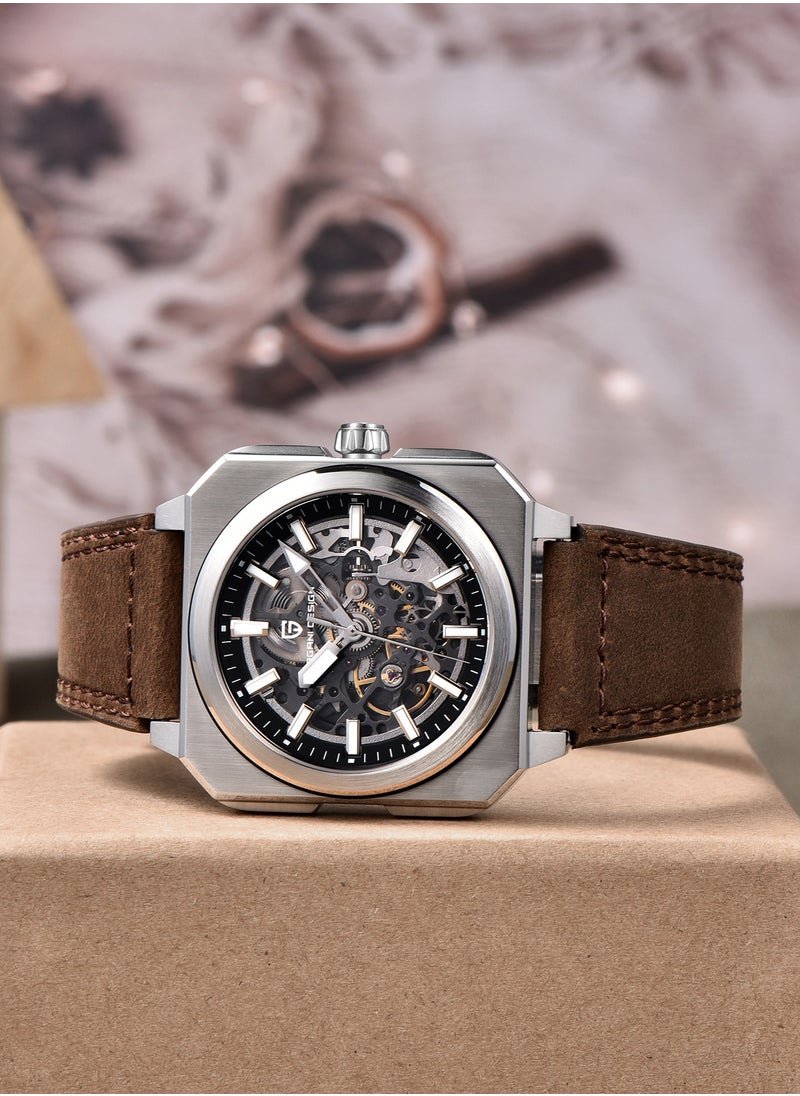 PAGANI DESIGN New Men's Mechanical Watches, PU Leather Strap, Waterproof, Comfortable And Versatile, Luminous Hands, Imported Movement.PD1791  - Image 5