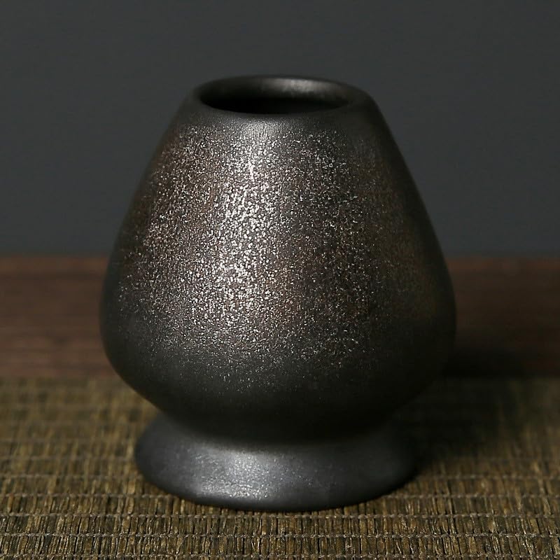 ZUHSA Matcha Tea Whisk Holder Ceramic Holder for Bamboo Matcha Chasen fit for Matcha Chasen Tea Set Accessories (Black) - Image 1