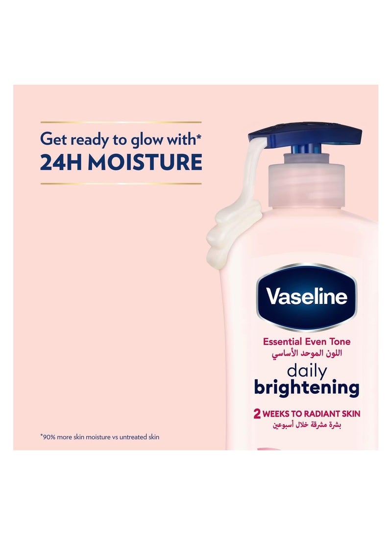 فازلين لوشن الجسم الأساسي الموحد للون البشرة لتفتيح يومي 400 مل، عبوة من قطعتين - Image 2