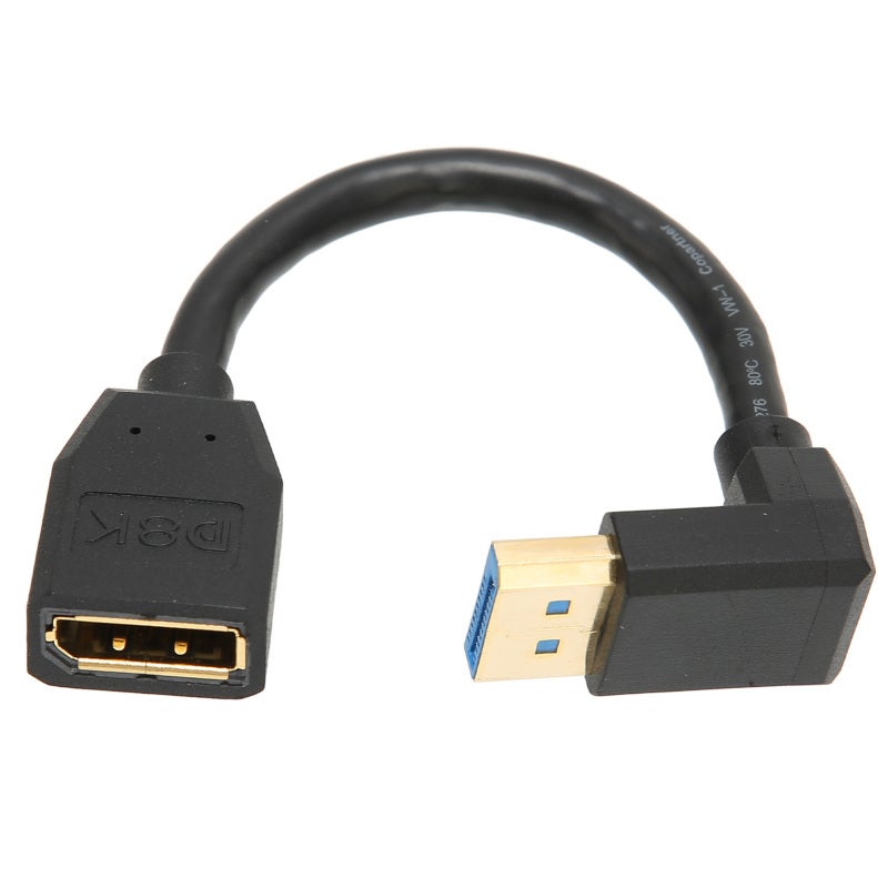 Displayport Extension Cable 90 Degree Right Angle Male To Female - 7680x4320 8K 60Hz Gold Plated Connectors DP Extender for Gaming Monitor Projector - Image 2