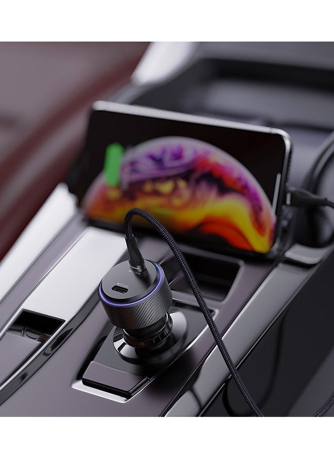 NIPUDUN Fast Car Charger PD 60W Dual USB C Ports Fast Charging Car Power Adapter  - Image 5
