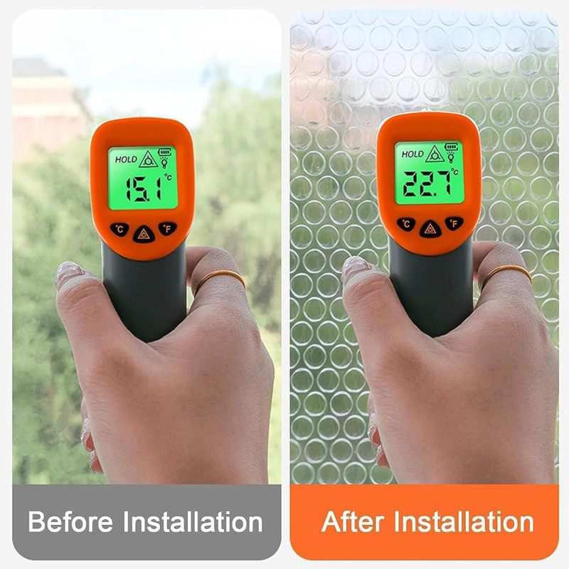 Window thermal insulation film set, cold-proof and transparent model, sound insulation and dust-proof sealing type, universal for doors and windows (100x100cm) 4.2 meters Velcro, white hemming - Image 5