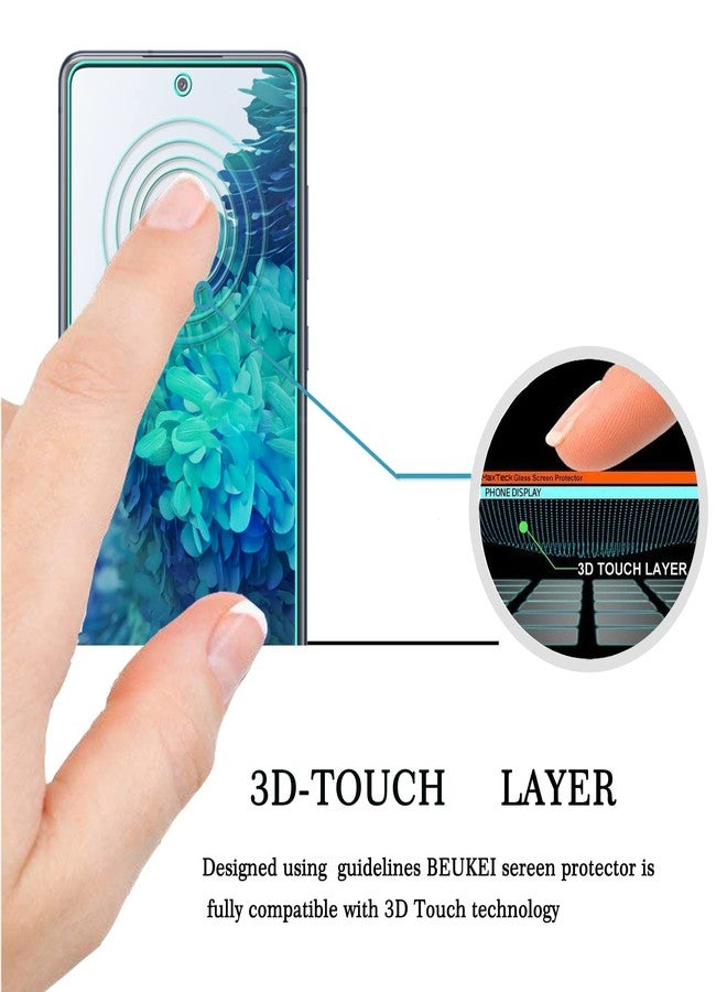 beukei (4 Pack) Compatible for Samsung Galaxy S20 FE 5G / Galaxy S20 FE 5G UW [ Not Fit S20/S21FE/S21] Screen Protector Tempered Glass,Touch Sensitive,Case Friendly, 9H Hardness - Image 2